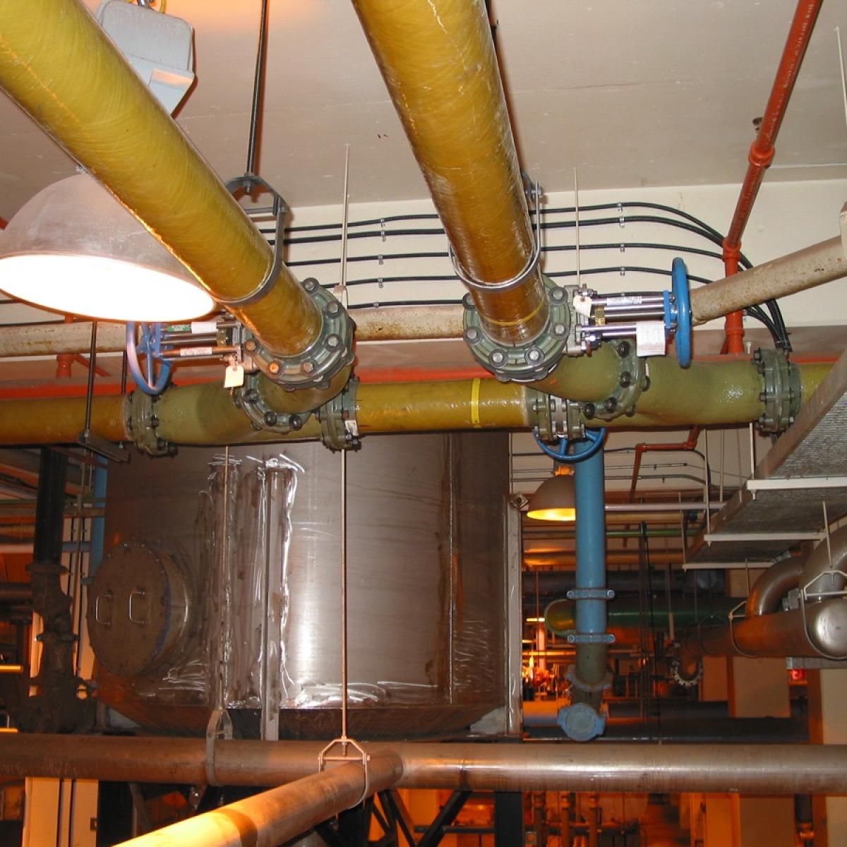 Wastewater treatment fibreglass piping